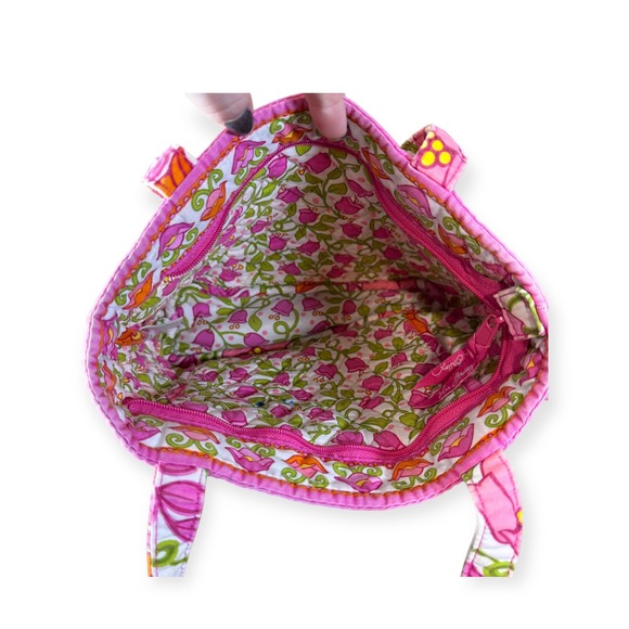 Vera Bradley Quilted Bag in Retired Lilli Bell Pattern Pink Floral + Check Cover - Picture 4 of 4